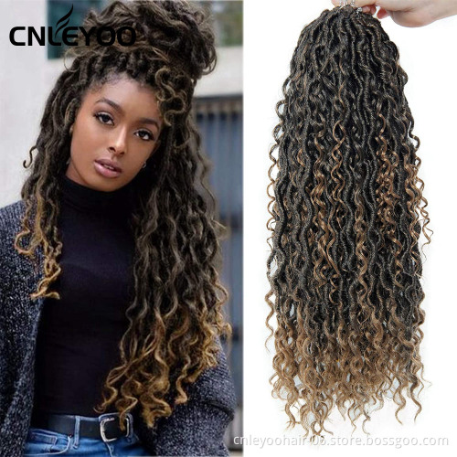 River Faux Locs Hair Red 18 Inch Factory Synthetic Goddess Faux Locs Crochet Braiding Hair Extension